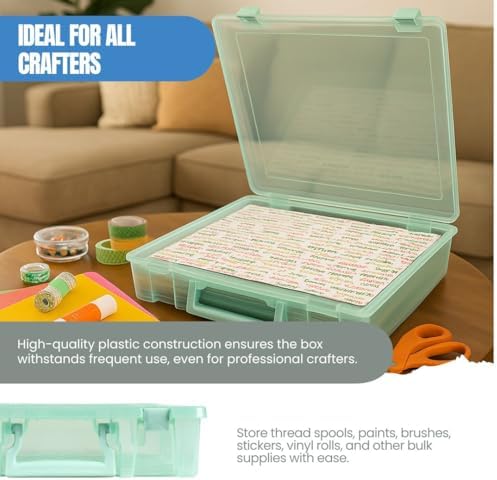 ArtBin Super Satchel Slim 1-Compartment Craft Box, Translucent Mint