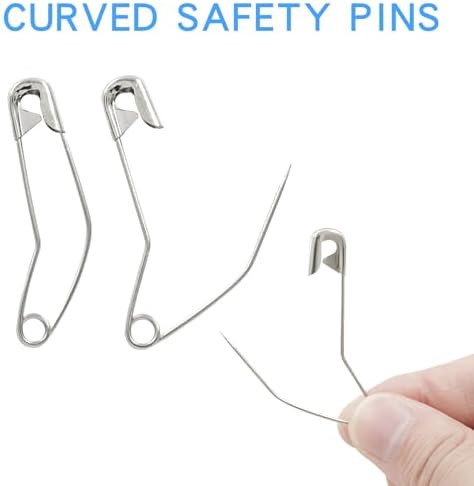 2 Inch Curved Safety Pins, 120Pcs