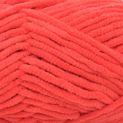 Velvet Chenille Yarn for Crocheting, Knitting, Baby Blanket, 50g (Red)