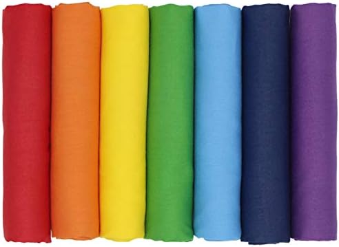 aufodara 7 Pieces 17.7" x 19.5" Solid Colors Cotton Craft Fabric