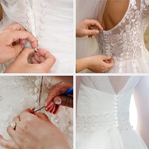 ButtonMode Organza Bridal Trim Buttons for Wedding Dress, Fabric