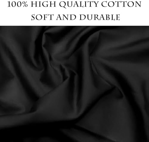 3 Yards Black Cotton Fabric by The Yard in Solid Color - 59” Wide