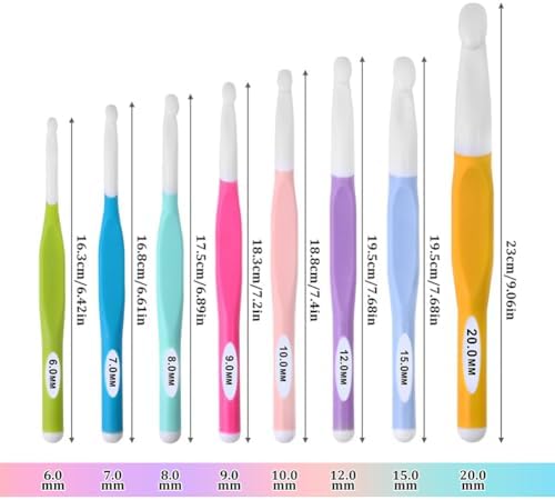 Large Sizes Crochet Hooks 4 pcs Long Crochet Needles QLRFFLJOY 6mm 7mm