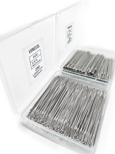 VONEEDL 500 PCS Large Eye Heavy Duty Sewing Needles - Bulk Set of