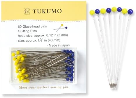 【TUKUMO】 Glass Head Pins Long 1.89 inch 50 PCS - Sewing & Quilting
