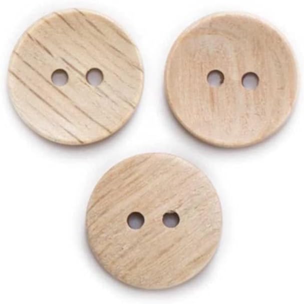 20 PCS Wooden Buttons Round 4 Holes Decorative Buttons for Crafts