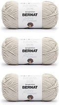 Bernat Softee Cotton Yarn for Crocheting Soft, Feather Gray, 3-Pack