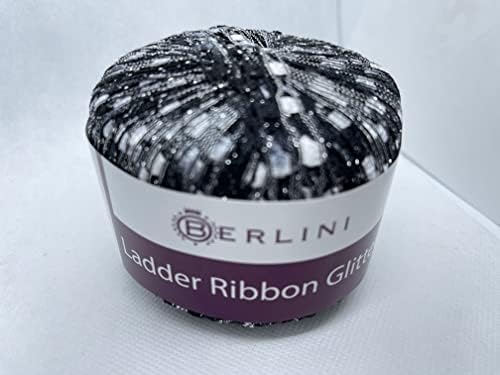 Berlini Ladder Ribbon Glitter Yarn - 50 Grams (1.75 Ounces), 142 Yards