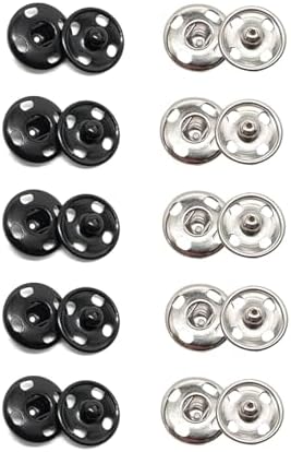 Meikeer 100 Sets 10mm Sew-On Snap Buttons