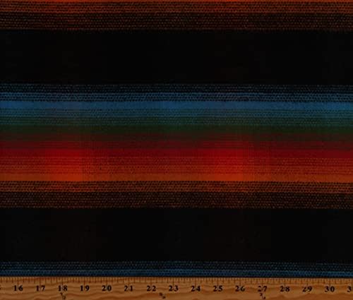 Flannel Orange Red Turquoise Green Black Plaid Stripes Cotton Flannel