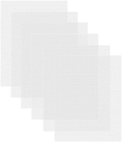 Caydo 6 Pieces 7 Count Plastic Mesh Canvas Sheets, Eye Mesh 10.5x13.5