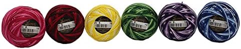 6 Balls Variegated Colours Premium Pearl Cotton Embroidery Thread Size