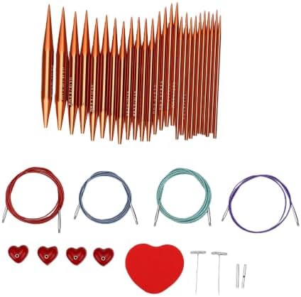Rengue Interchangeable Knitting Needles Set, 3.0mm-10.0mm Aluminum