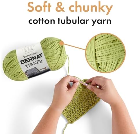 Bernat Maker, Cotton Soft Yarn for Crocheting, Soft Peach, 2-Pack