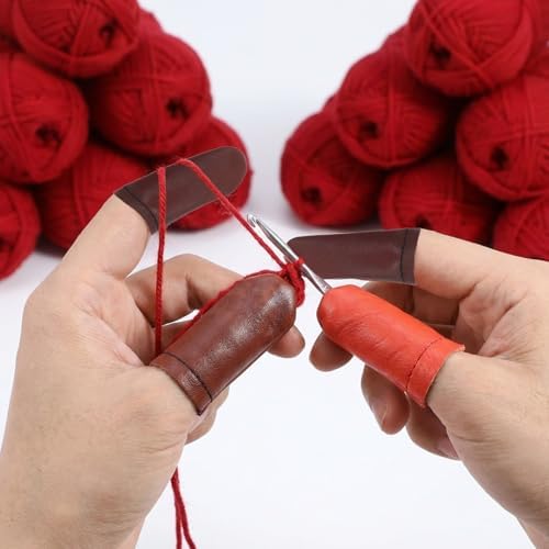 Elegaperma 20pcs Leather Thimbles for Hand Sewing Leather Finger