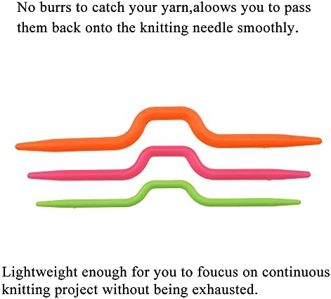 Hahiyo Knitting Cable Needles Set Sturdy Plastic Mixed Color Safety