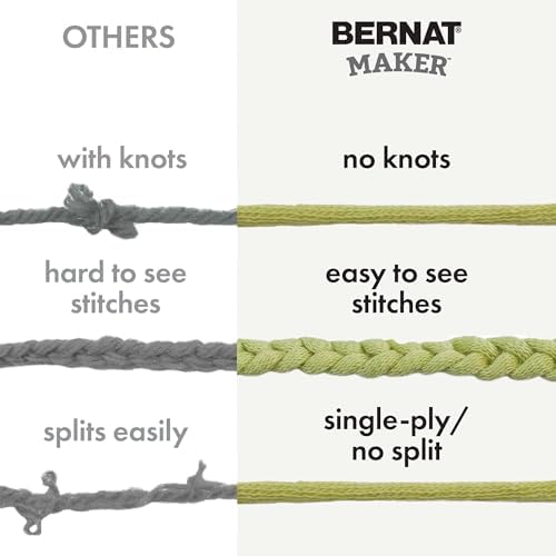 Bernat Maker, Cotton Soft Yarn for Crocheting, Soft Peach, 2-Pack