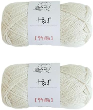 Cotton, Rayon,Linen Blended Yarn 2 Skeins 50g/1.76oz- 01 Jade White