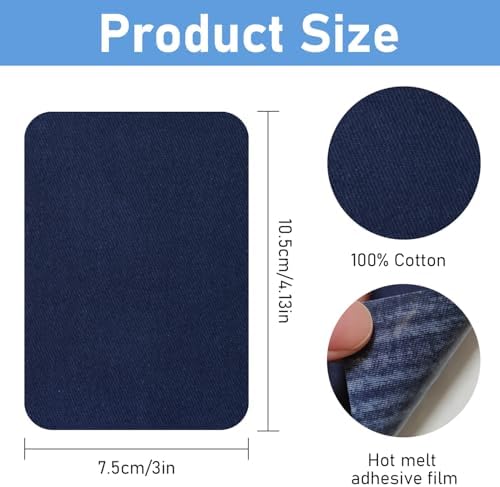 12Pcs Fabric Repair Patches, Iron-on Patches Inside & Outside for