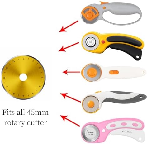 AMASEWART 45mm Titanium Coated Rotary Cutter Blades Fits Fiskars Olfa