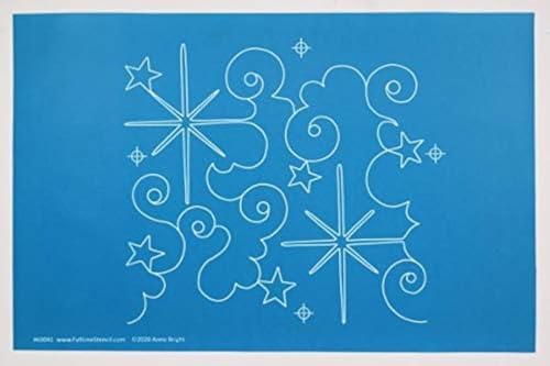 Full Line Stencil Christmas Star, Continous E2E Quilt Template (60041)