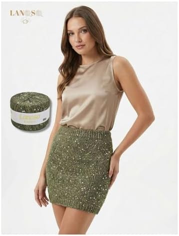 Parla Metallic Sequin Glitter Yarn – 25g (217m) Super Fine Fingering