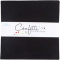 Confetti Cotton Solids Pitch Black 42 10-inch Squares Layer Cake Riley