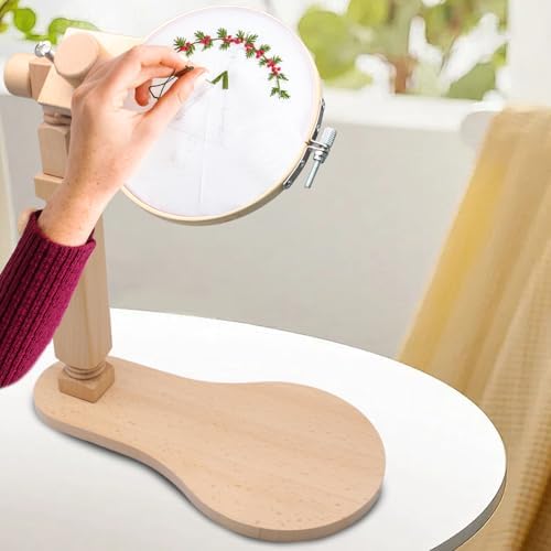 Biaungdo Adjustable Rotated Embroidery Hoop Stand with 5 Pack 5 Sizes