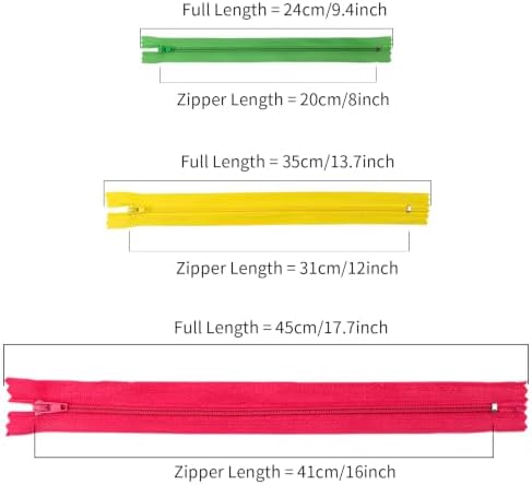Outuxed 120pcs Zippers for Sewing Mixed Nylon Coil Zippers 8",12",16"