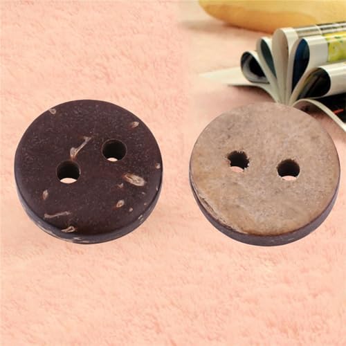 Natural Coconut Shell Buttons for Sewing, 400 Pack 10mm 2 Hole