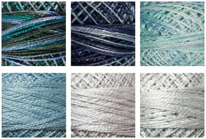 Valdani Thread Sampler Set - 6 Colors (Rustic Blues)