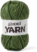 Fluffy Chenille Yarn for Crocheting, Army Green