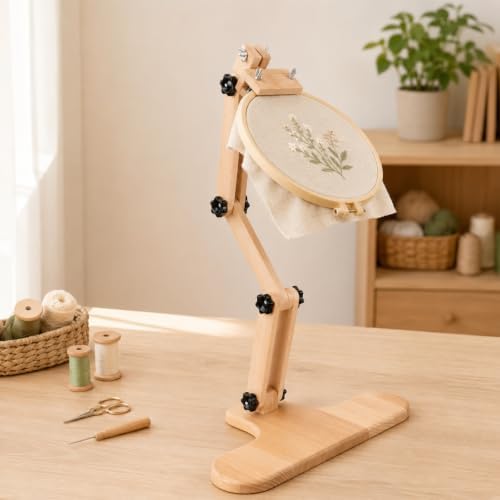 Adjustable Embroidery Table Stand,Wooden Embroidery Hoop
