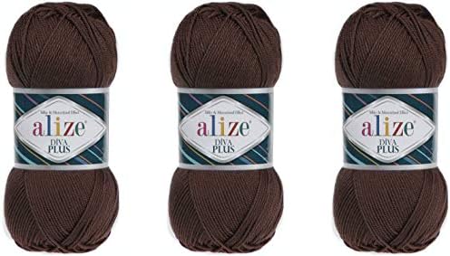 Alize Diva Plus Silk 100% Microfiber Acrylic and Mercerized Effect