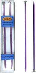 Weabetfu Aluminum Metal Knitting Needle,Colored Straight Single