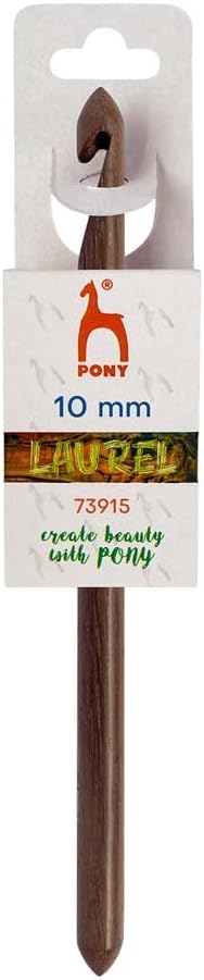 Pony Laurel Crochet Hook 10.00mm - 1 Unit, Brown