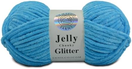 Jelly Chunky Glitter Chenille Blanket Yarn for Crocheting and Knitting