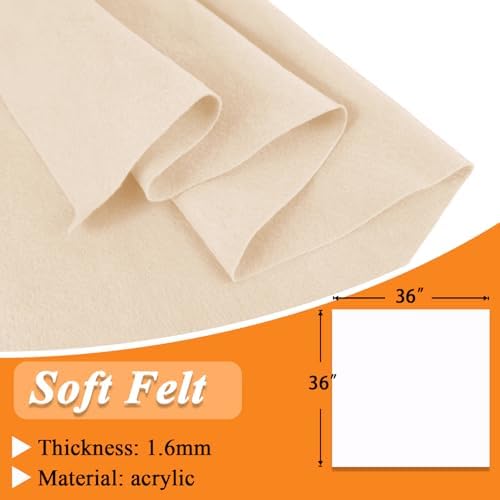 IONTACH 36" X 36" Soft Felt Fabric 1.6mm Thick (Apricot Nude)