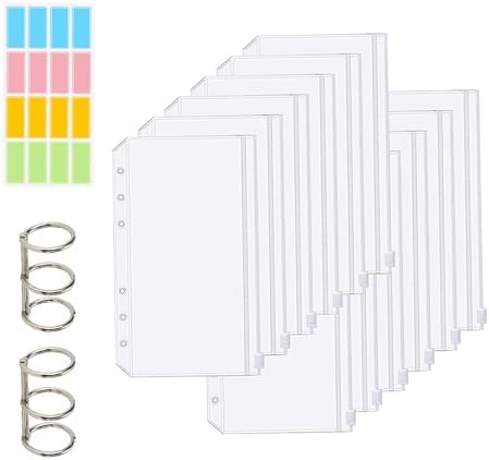 25PCS A6 Size Circular Knitting Needle Case Waterproof Binder Zipper