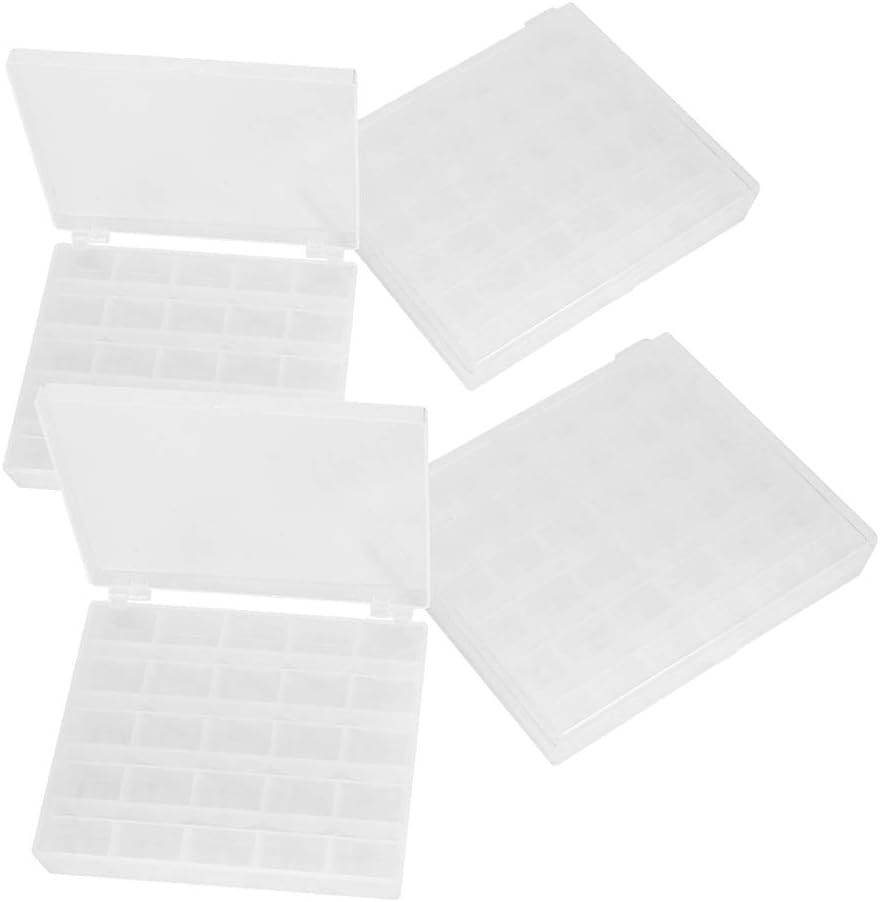 Pssopp Sewing Bobbins Storage Box, 25/36 Grids Transparent Spool Case