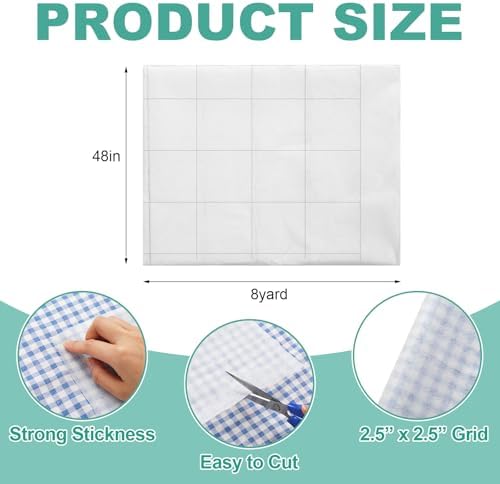 Breling Fusible Interfacing with 2.5'' x 2.5'' Grid, Light, 48in X 8yd