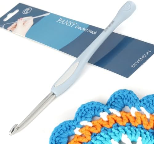 SEVENSUN Pansy Handcrafted Stainless Steel Ergonomic Crochet Hook
