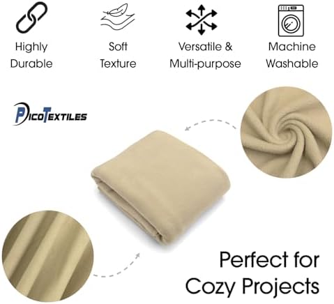 Pico Textiles 1 Yard Bolt Taupe Solid Fleece Fabric