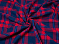 Minerva Brushed Cotton Flannel Fabric Navy & Red - per Yard
