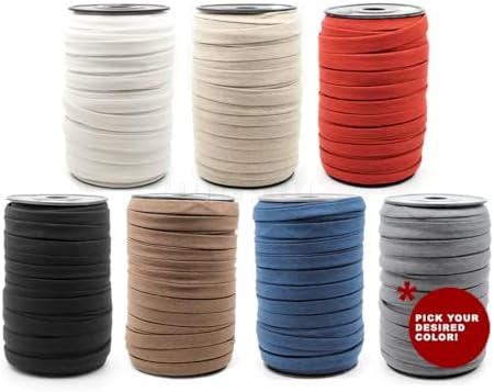 CRAFTMEMORE 1/2 Inch Double Fold Bias Tape Linen Cotton Bias Tape