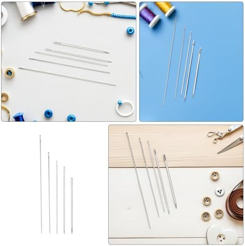 25pcs Extra Long Metal Hand Sewing Needles Set with Large Eye