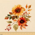 Feelyou Sunflower Leaf Yellow Cotton Fabric by The Yard 5 Yards Soft
