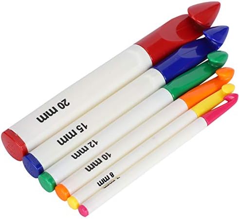 6Pcs Large Crochet Hook Set, Ergonomic Handles Thick Crochet Hooks