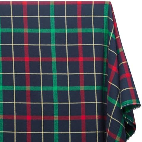 Flannel Brushed Hypoallergenic Cotton Tartan Plaid Geometric #15 Yarn