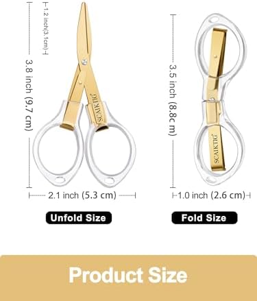 SCAIKTIG 3.8” Folding Travel Scissors Set (2 Pcs), Safety Small Mini